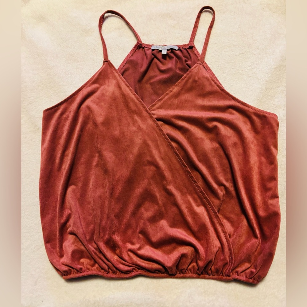 Charlotte Russe Dusty Rose Velvet Wrap Camisole Size S EUC